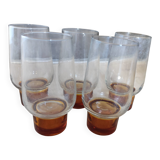 Série de 5 verres chope verre coloré 37 Cl Luminarc Années 60/70 vintage