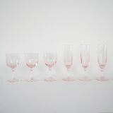 Set of pink glasses, French design, 1970s, made in France