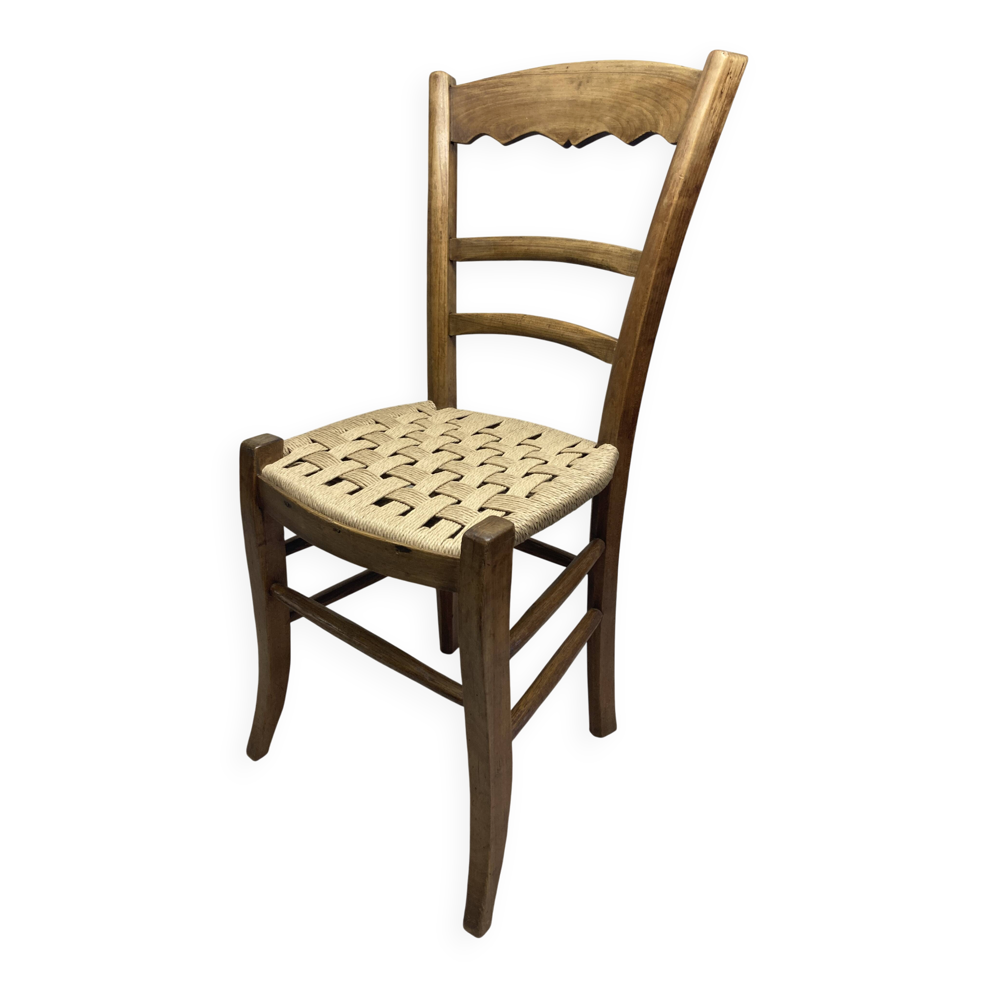 19th-century peasant chair restored – handmade Danish cord weaving