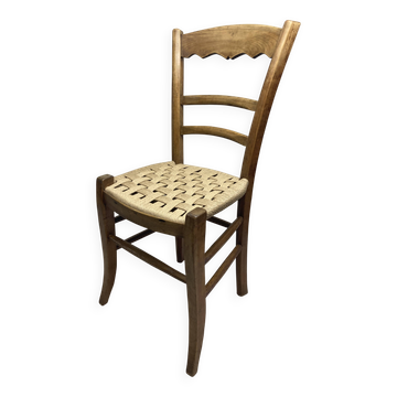 19th-century peasant chair restored – handmade Danish cord weaving