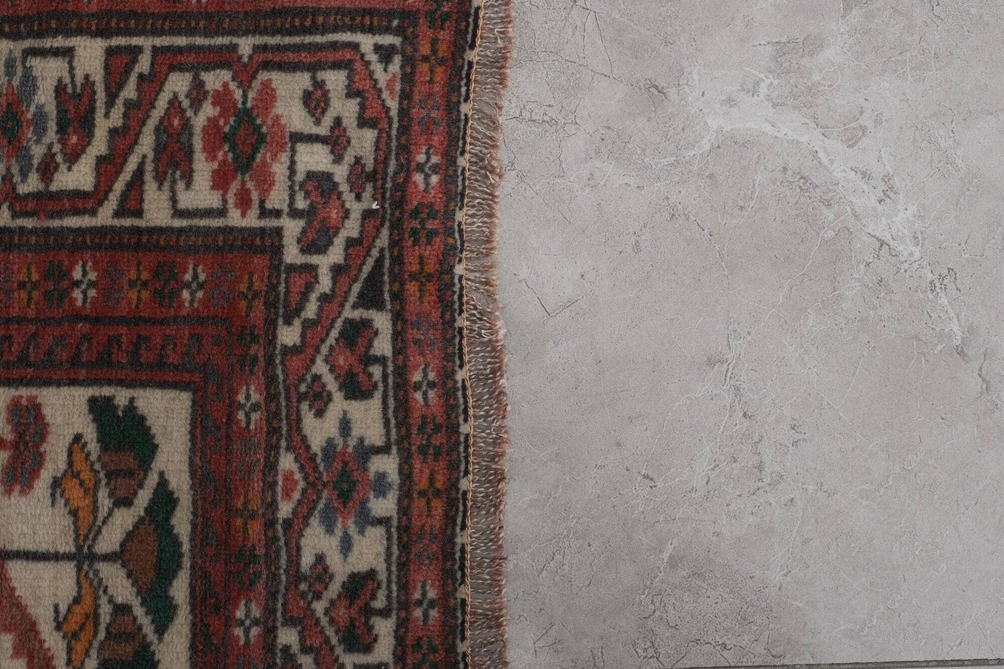 Vintage Turkish hallway rug 90x414 cm