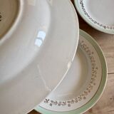 Set of 12 white, mint and gold soup plates, Mosèle de Luné model