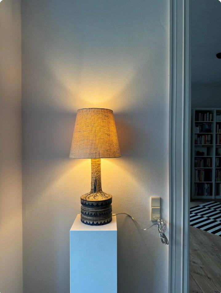 Ceramic table lamp by Jette Hellerøe for Axella, Denmark, 1960s