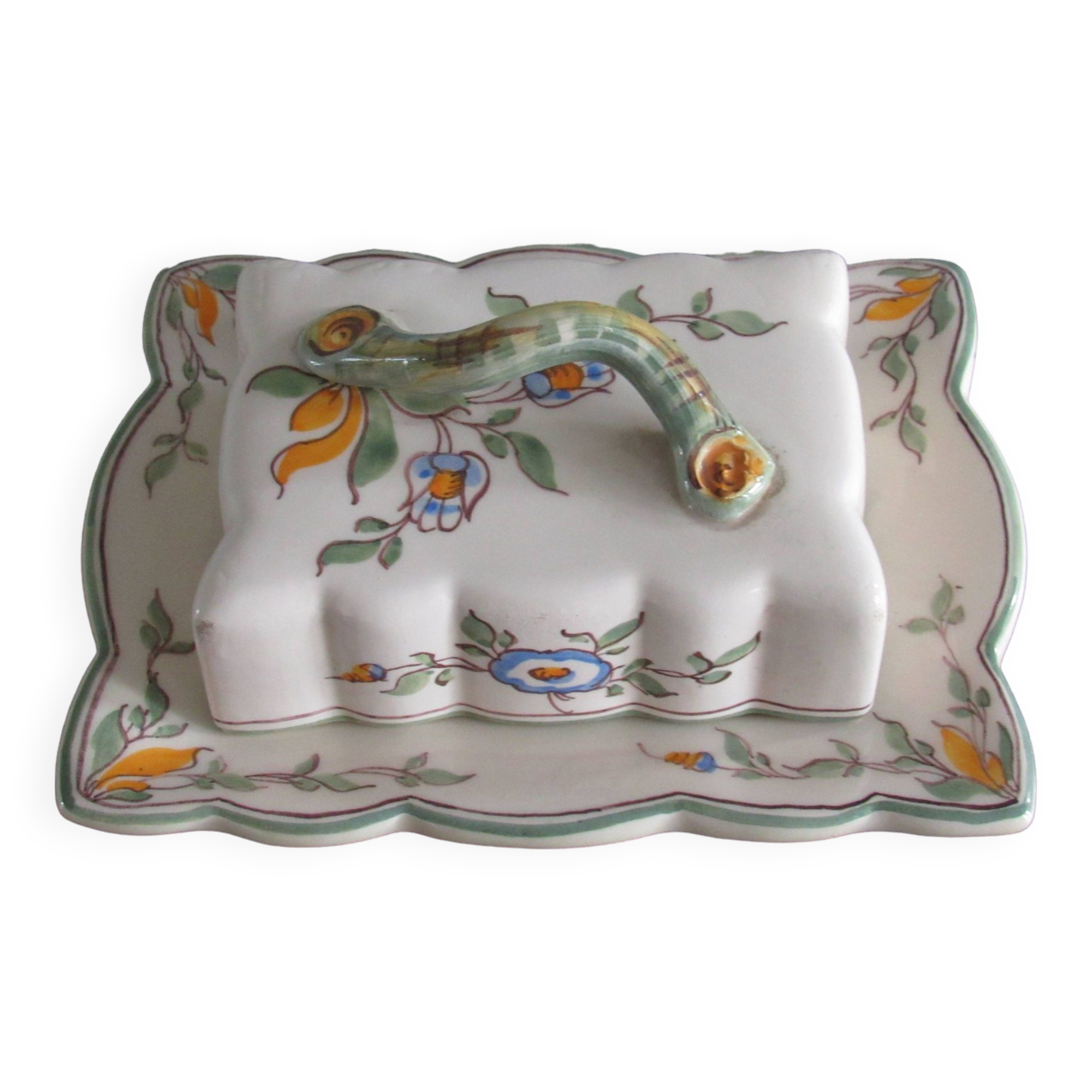 Earthenware butter dish from Moustier