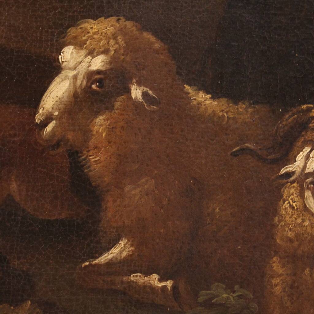 Peinture de paysage bucolique raffinée du XVIIe siècle
