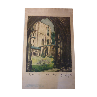 Affiche ancienne de l'eglise saint wandrille par matossy