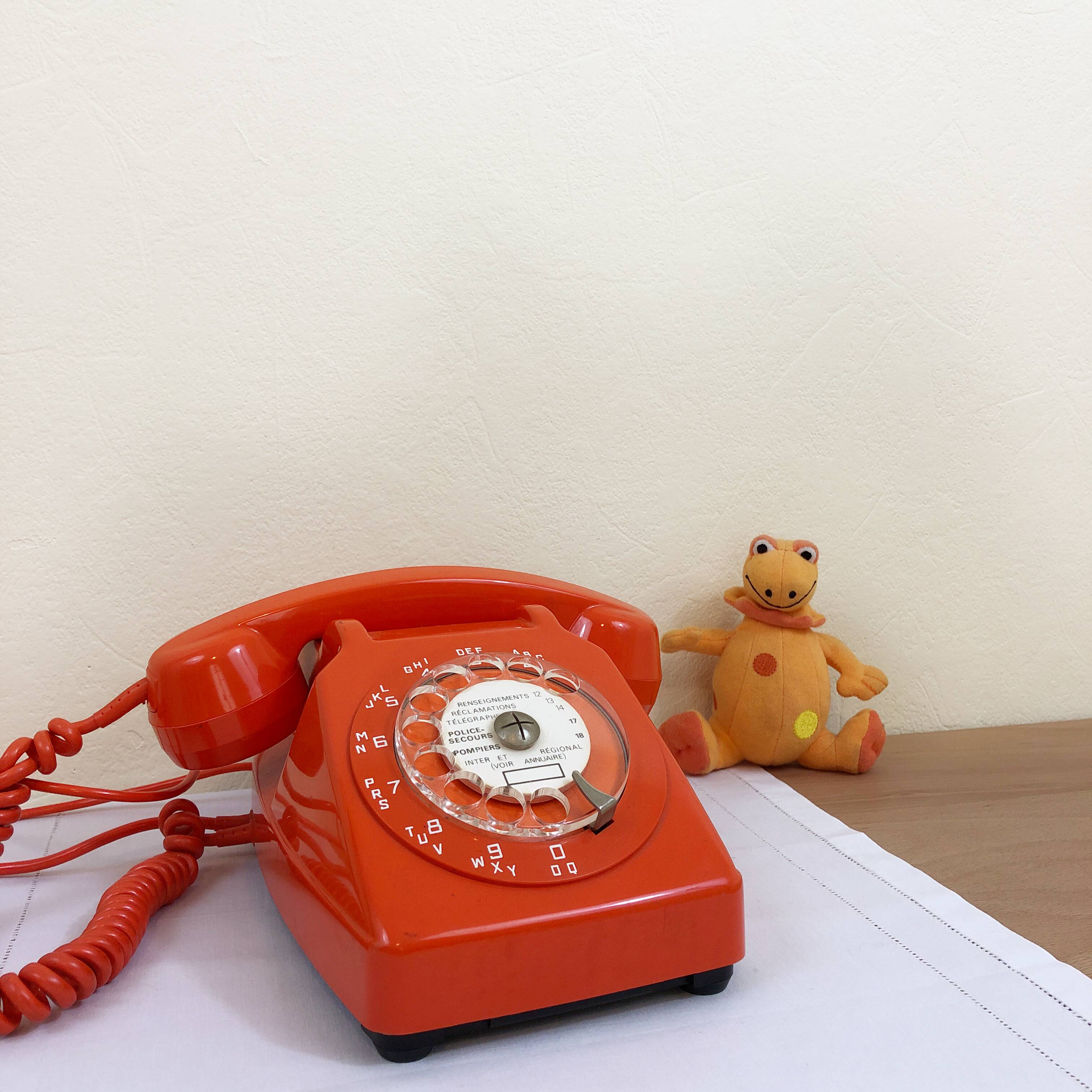Vintage orange socotel phone