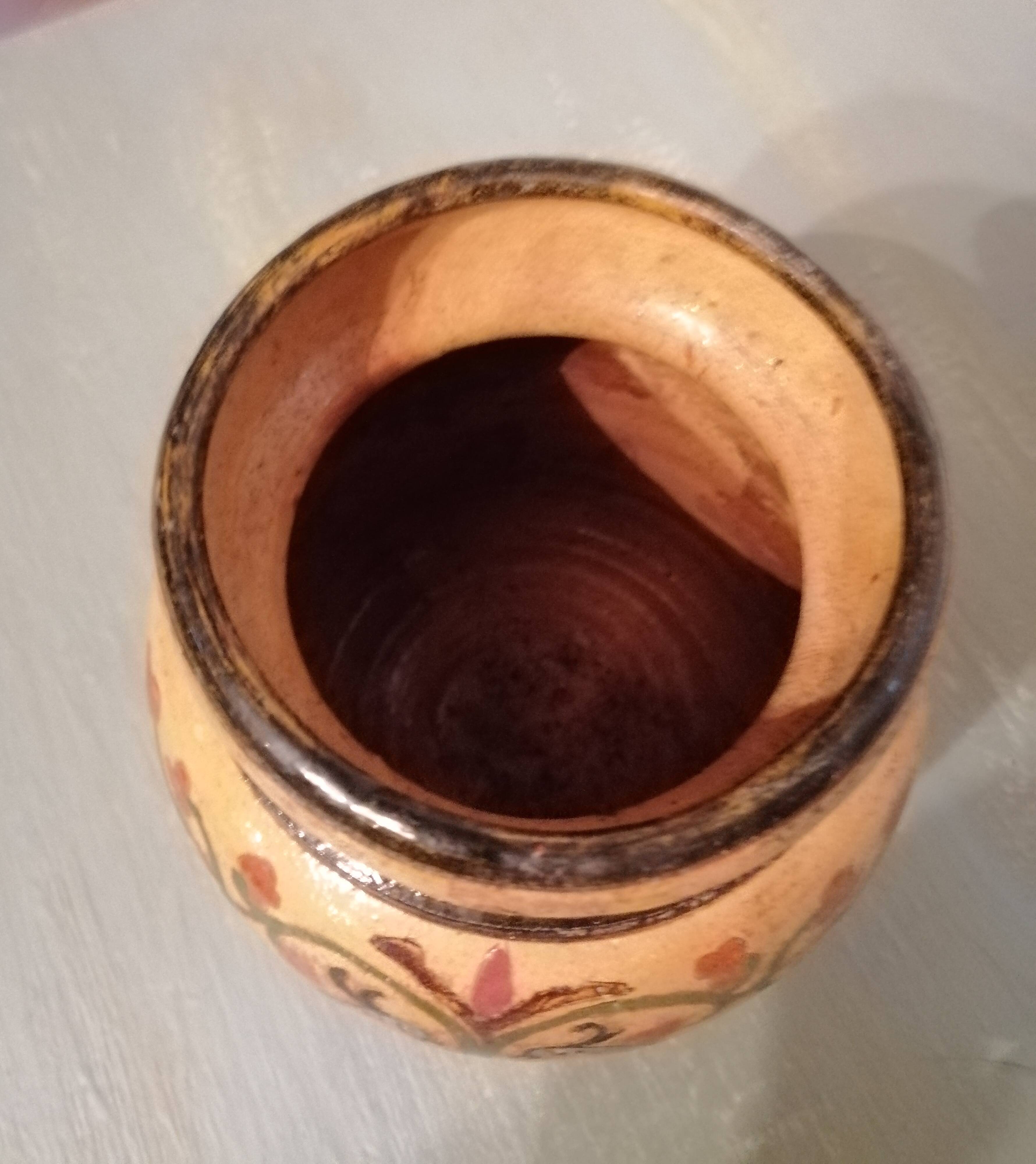 Terracota vase Arno Montopoli Italy 30s decorated with Peacocks