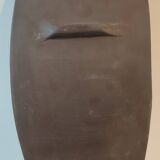 Large shallow dish (signed) in French studio stoneware from the 1960s-70s.