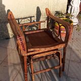 Rattan chaise longue