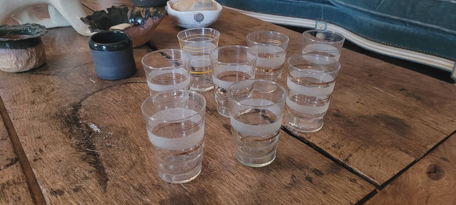 Set de 8 verres à eau 50's