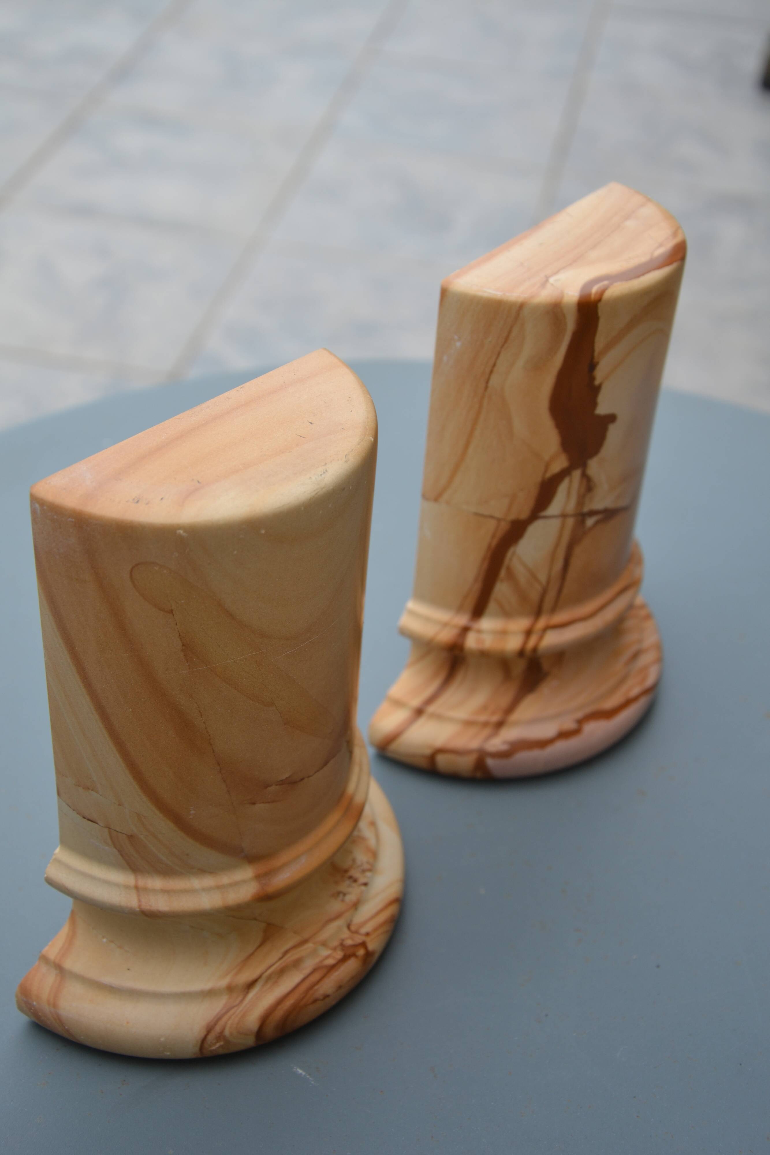 Pair of marble bookends