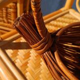 Vintage rattan fruit basket – bohemian antique basket from the 1960s