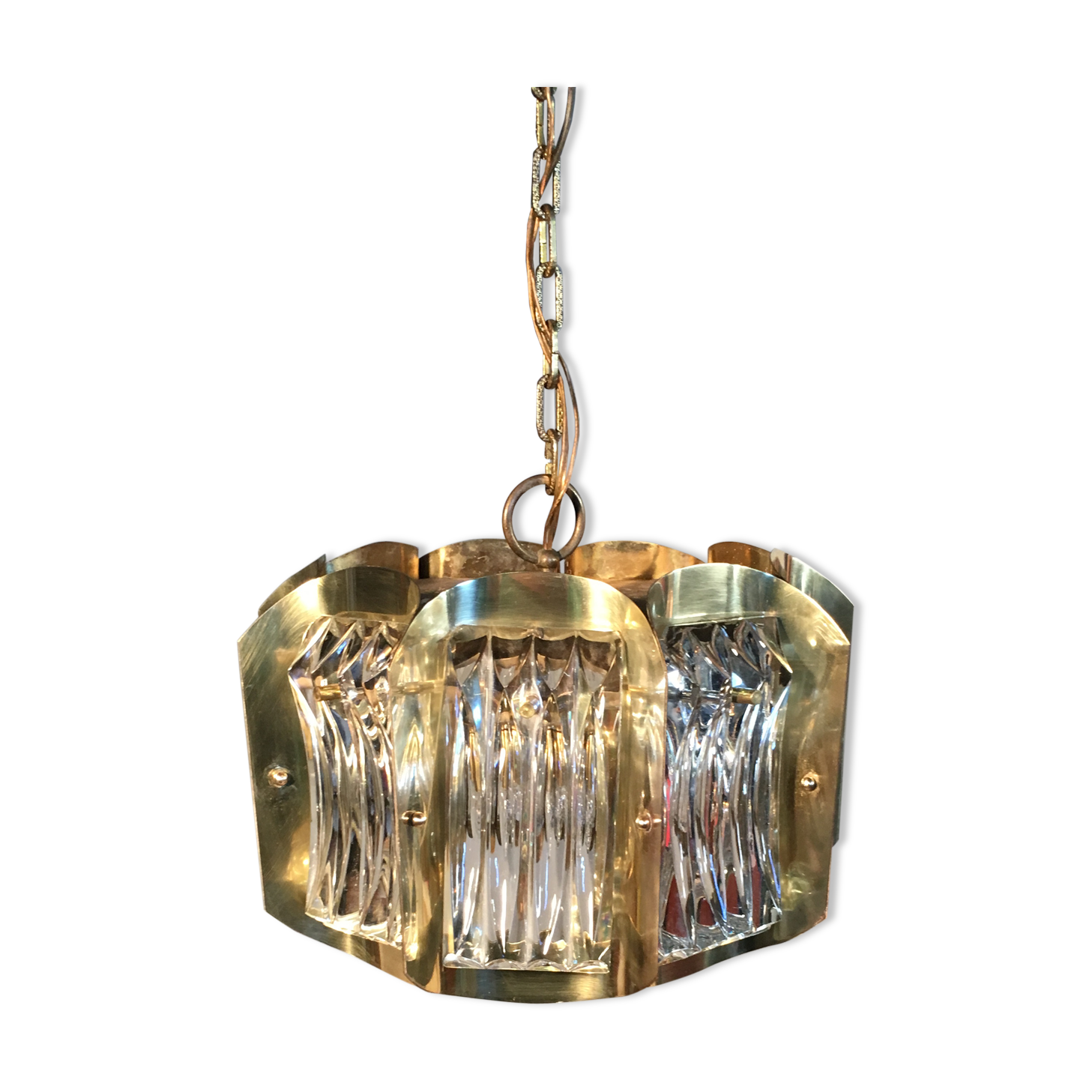 Art deco brass chandelier