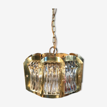 Art deco brass chandelier