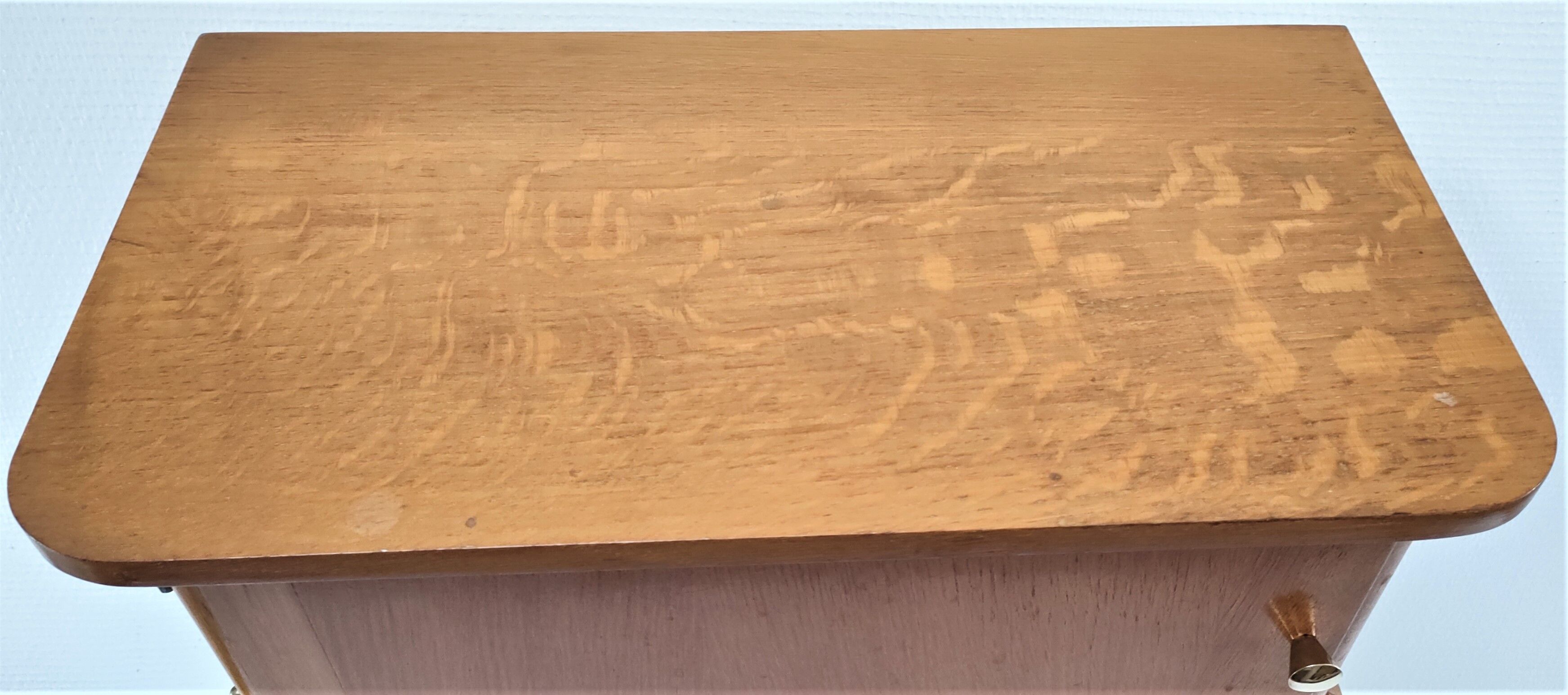 Bedside wood feet tapered 60s