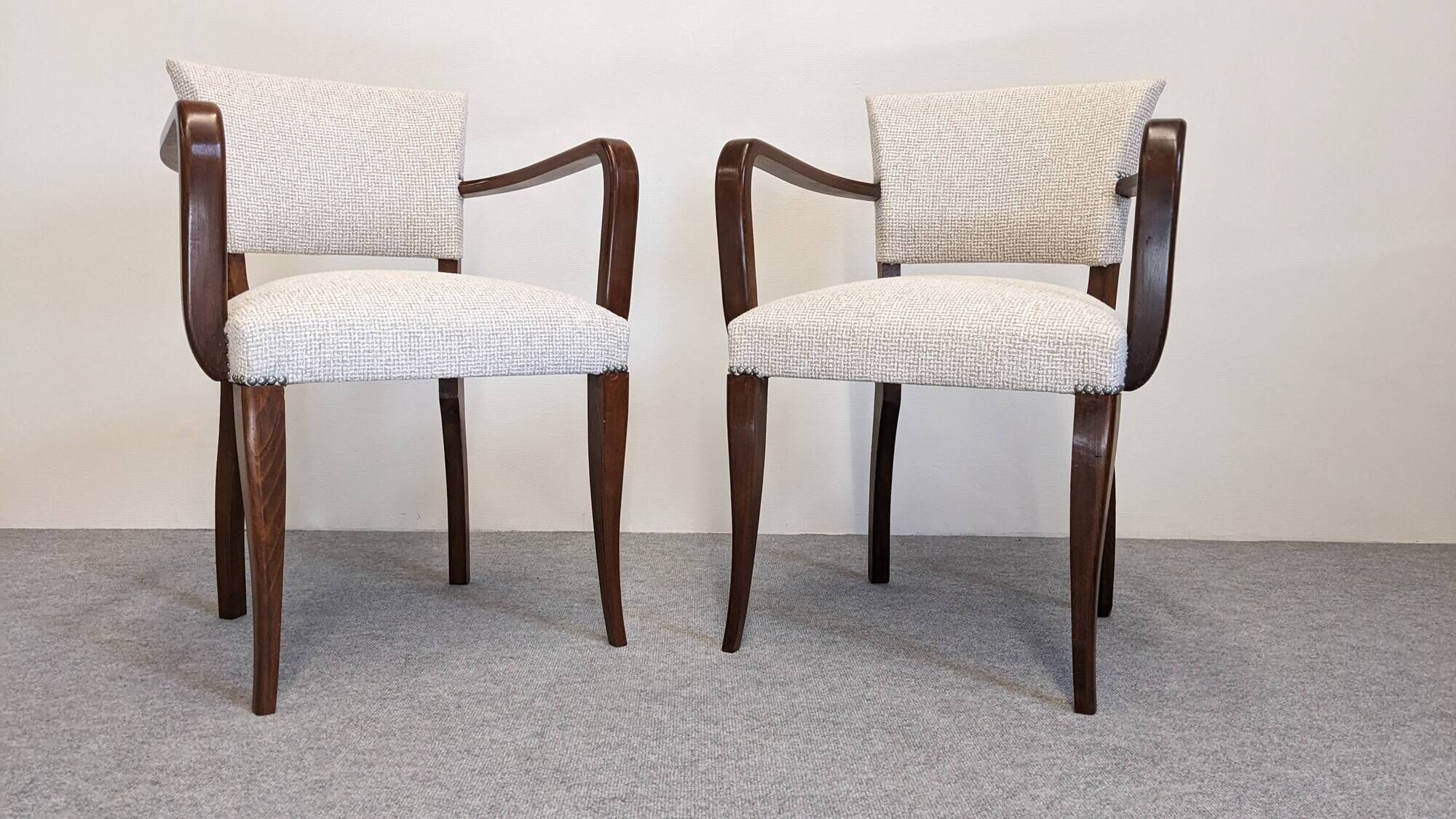 Pair of Art Deco bridge chairs, France circa 1930