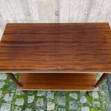 2-level serving trolley in lacquered mahogany and brass 1960