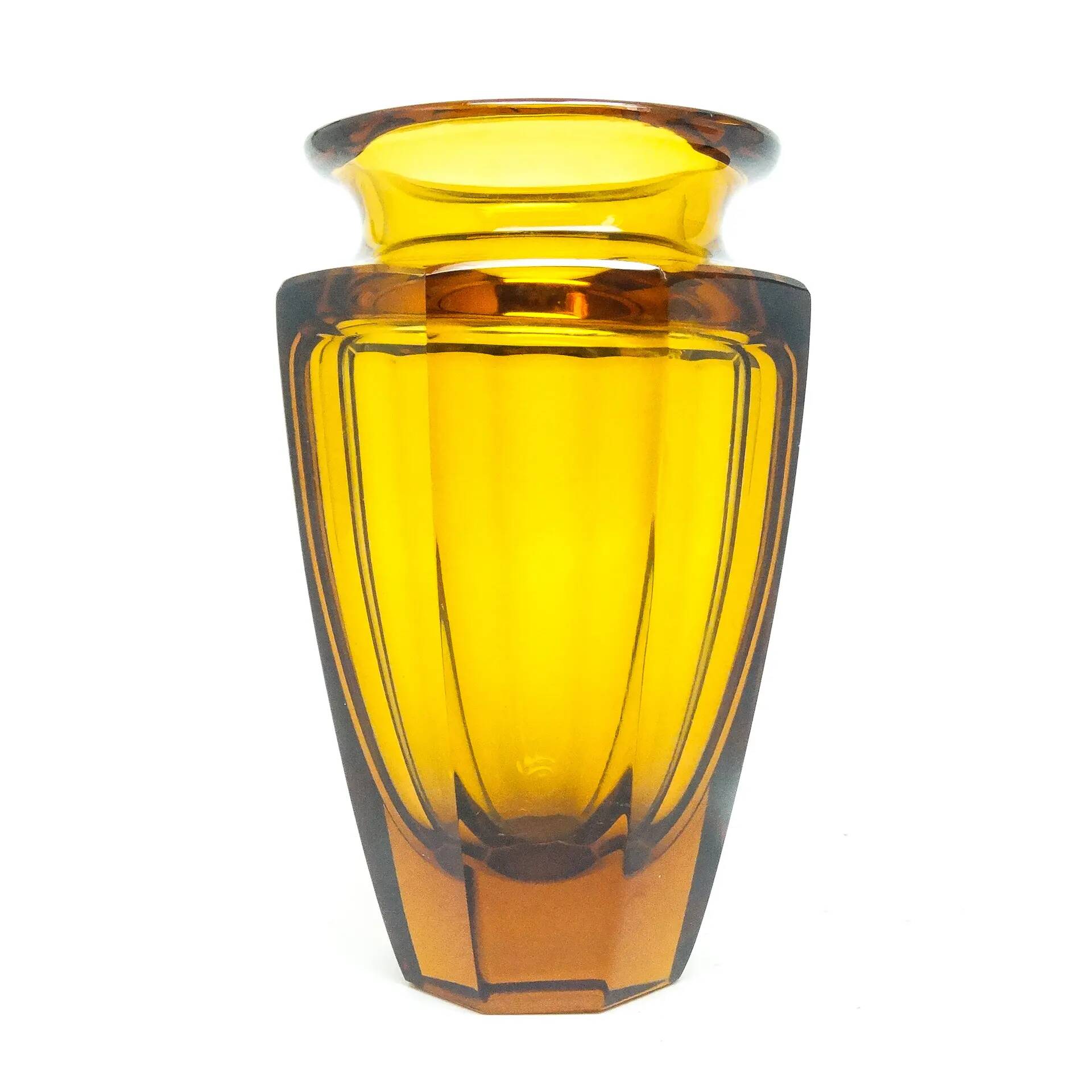 Art Deco vase, crystal, designed by J. Hoffmann, Czechoslovakia, 1930s