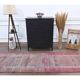1970s vintage Turkish hand-knotted wool cotton red runner rug 91x354