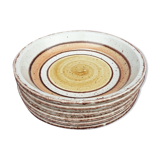 Set 11 plates Gien France model Etna spirals bohemian retro 1970