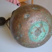 ancien grand coquemar en cuivre rouge