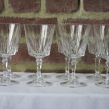 8 glasses with semi-crystal stems
