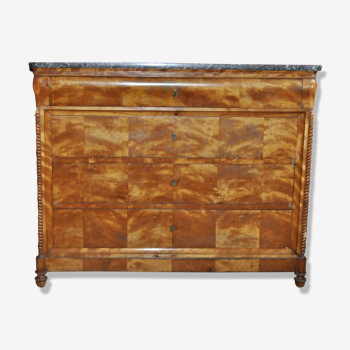 Louis Philippe black marble chest of drawers.