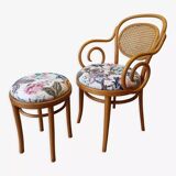 Wooden chair and stool, 1950 .