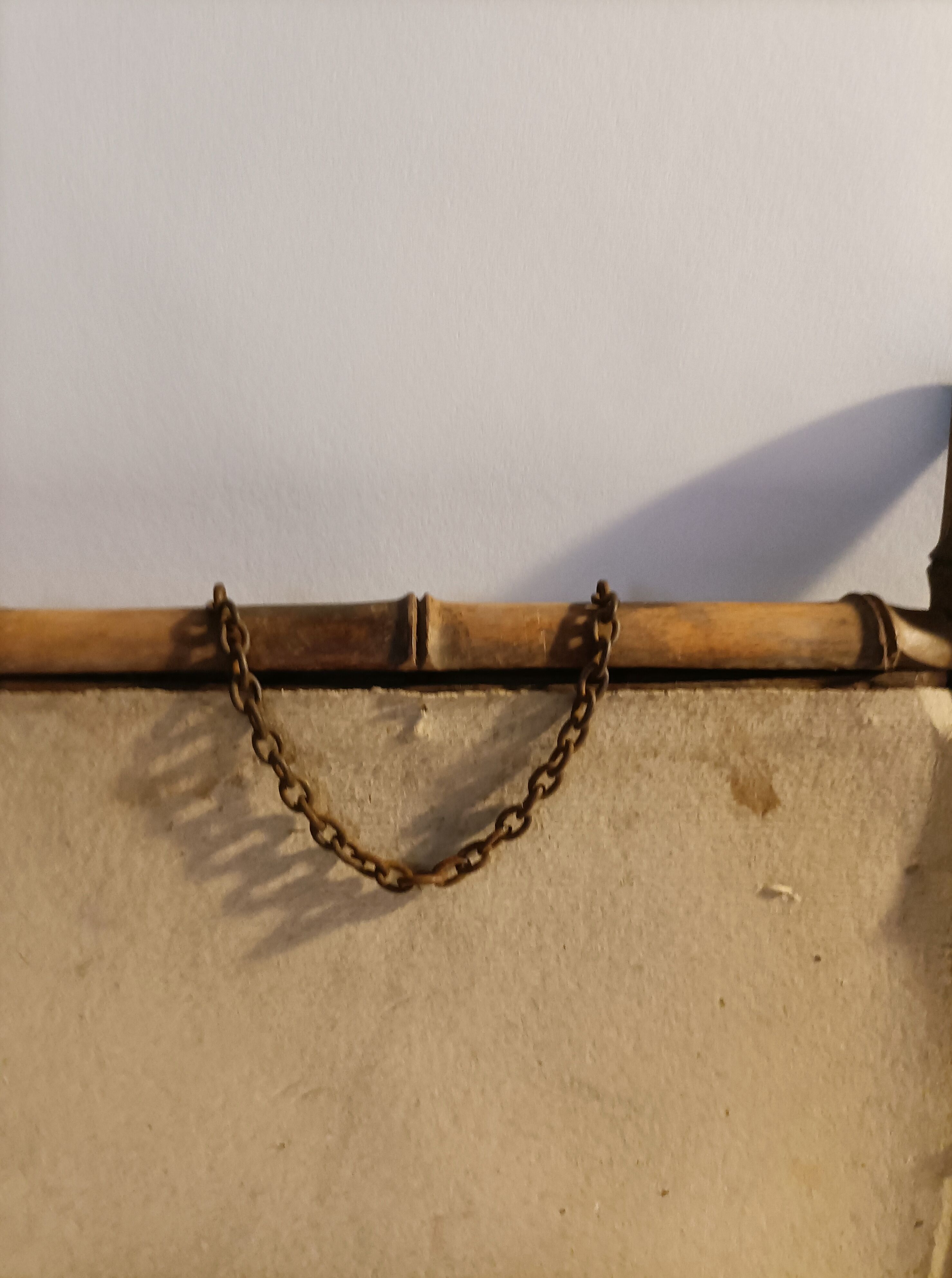 Vintage bamboo barber mirror 38x40cm
