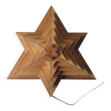 Étoile murale lumineuse en bois