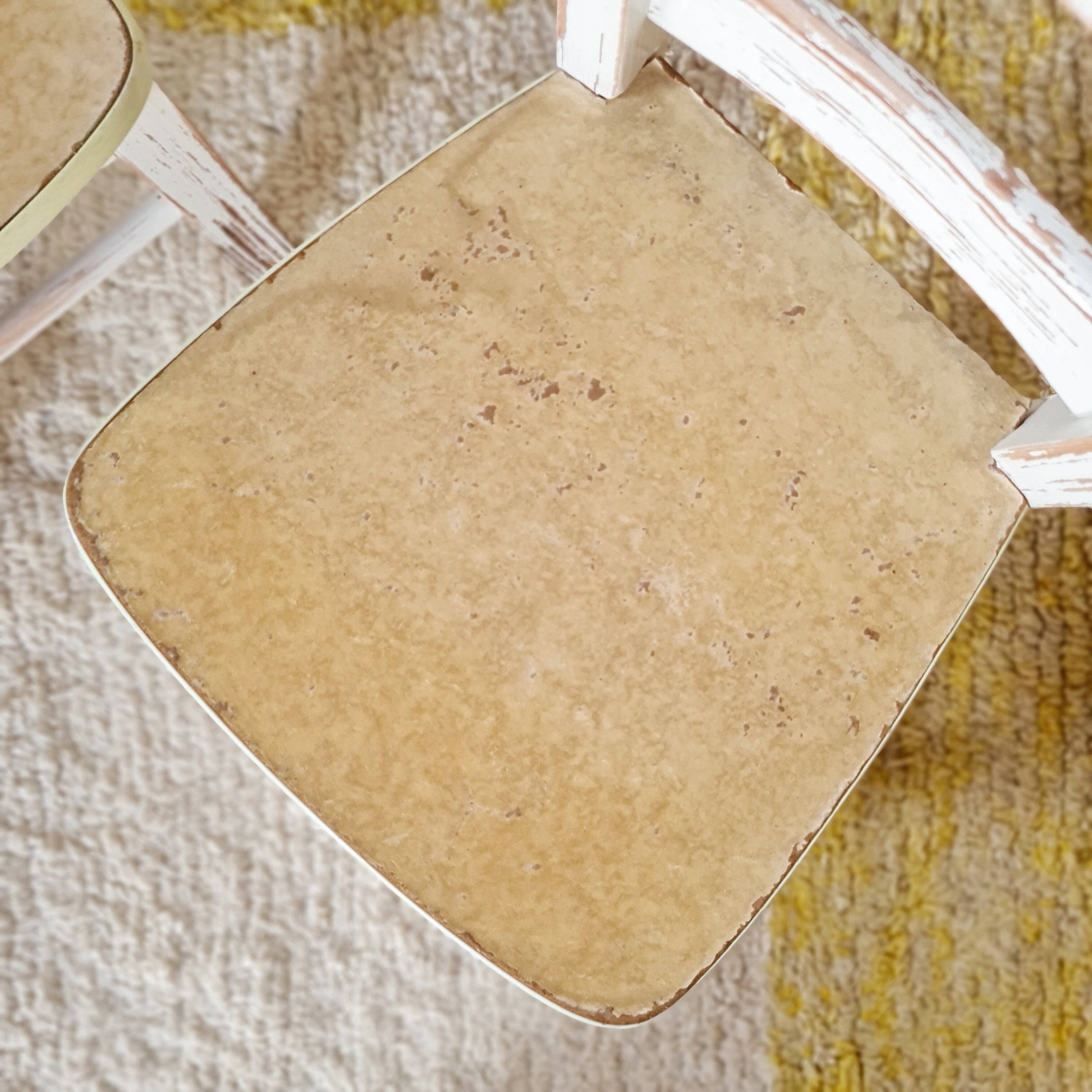 Vintage children's chair pair – White patinated wood