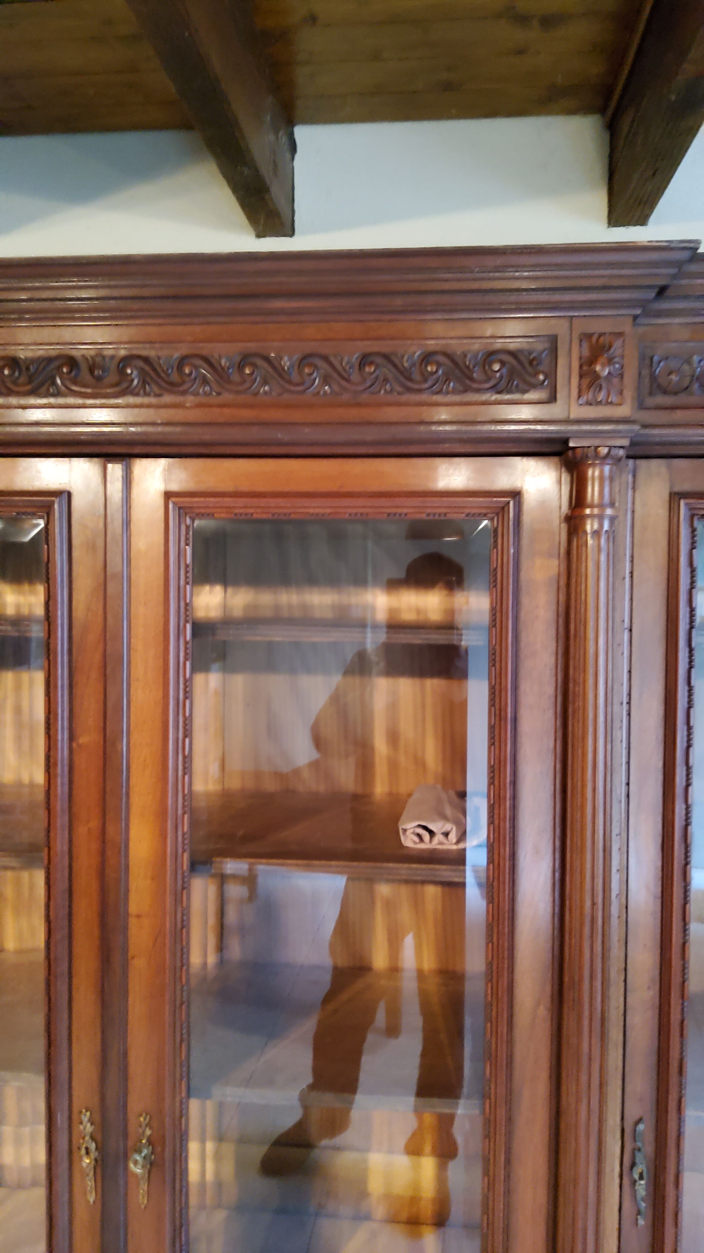 Late nineteenth century Louis XVI style library in walnut