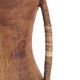 Large wooden vase, handles covered with wicker, 70s jar
