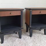 Art Deco walnut bedside tables.
