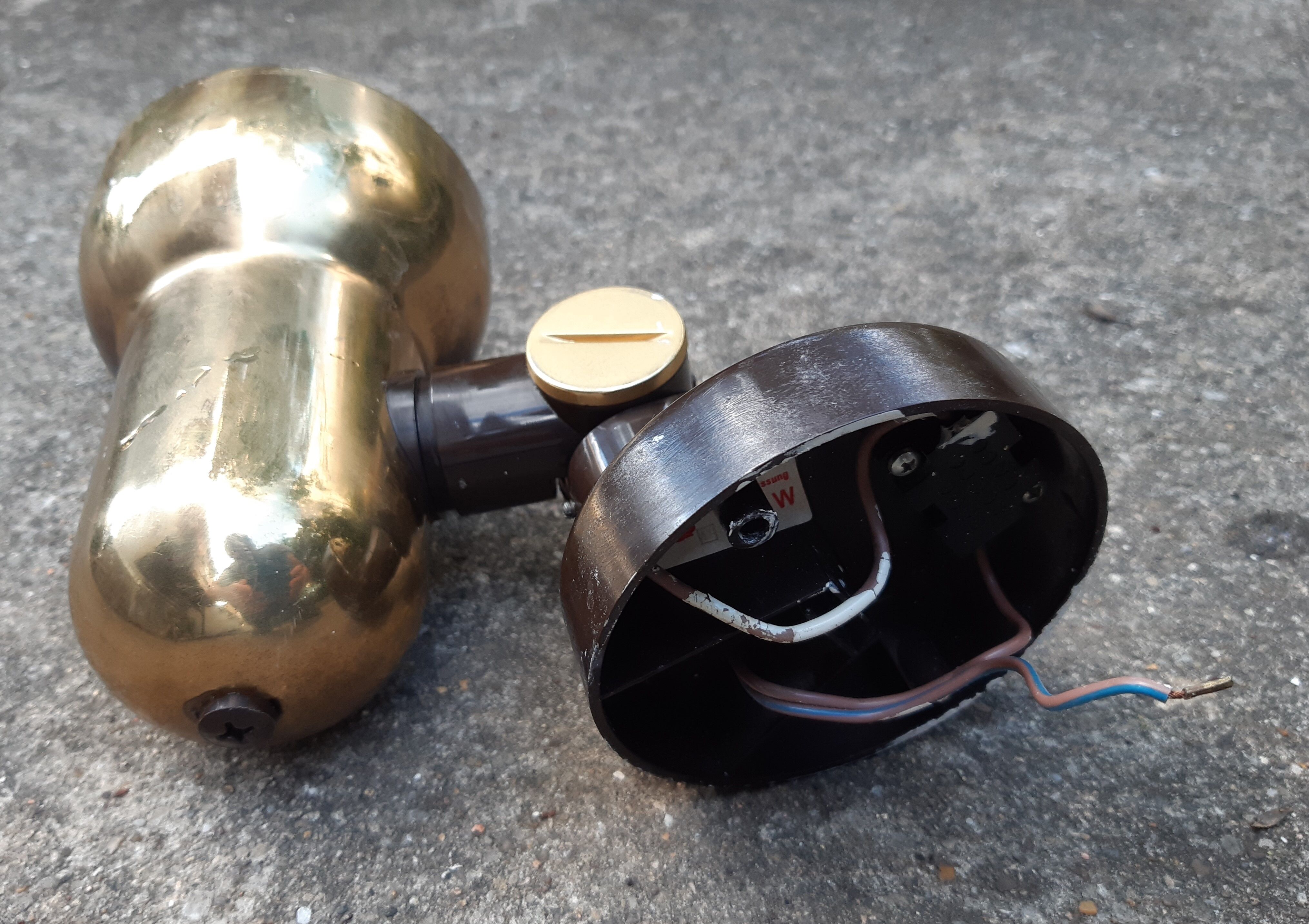 Spot lamp wall lamp Hustadt Leuchten, gold metal, vintage 70s