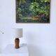 Brutalist walnut table lamp 1950