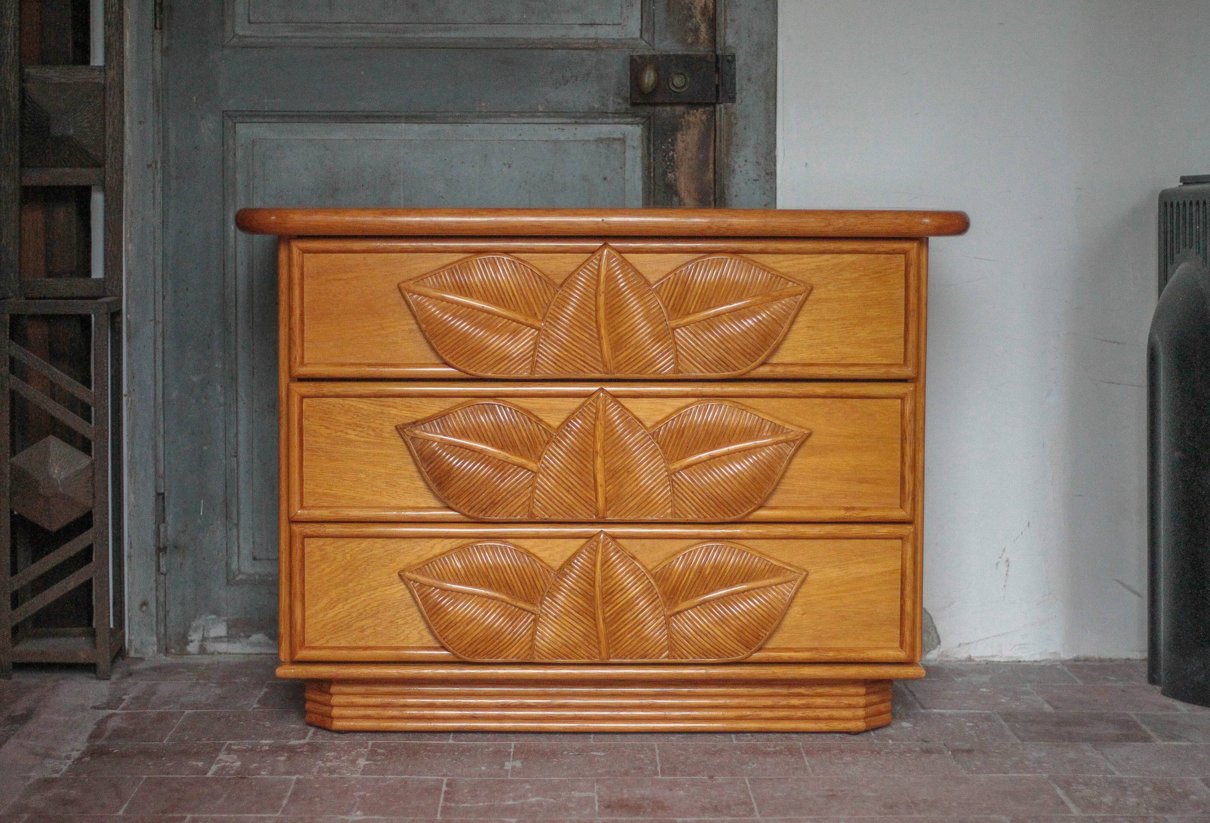 Vintage chest of drawers, Maugrion rattan chest of drawers for Roche Bobois