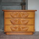 Vintage chest of drawers, Maugrion rattan chest of drawers for Roche Bobois