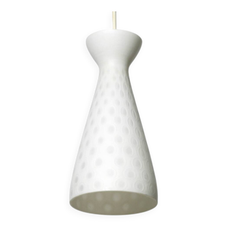 Mid Century glass Diabolo pendant lamp by Aloys Gangkofner Peill & Putzler