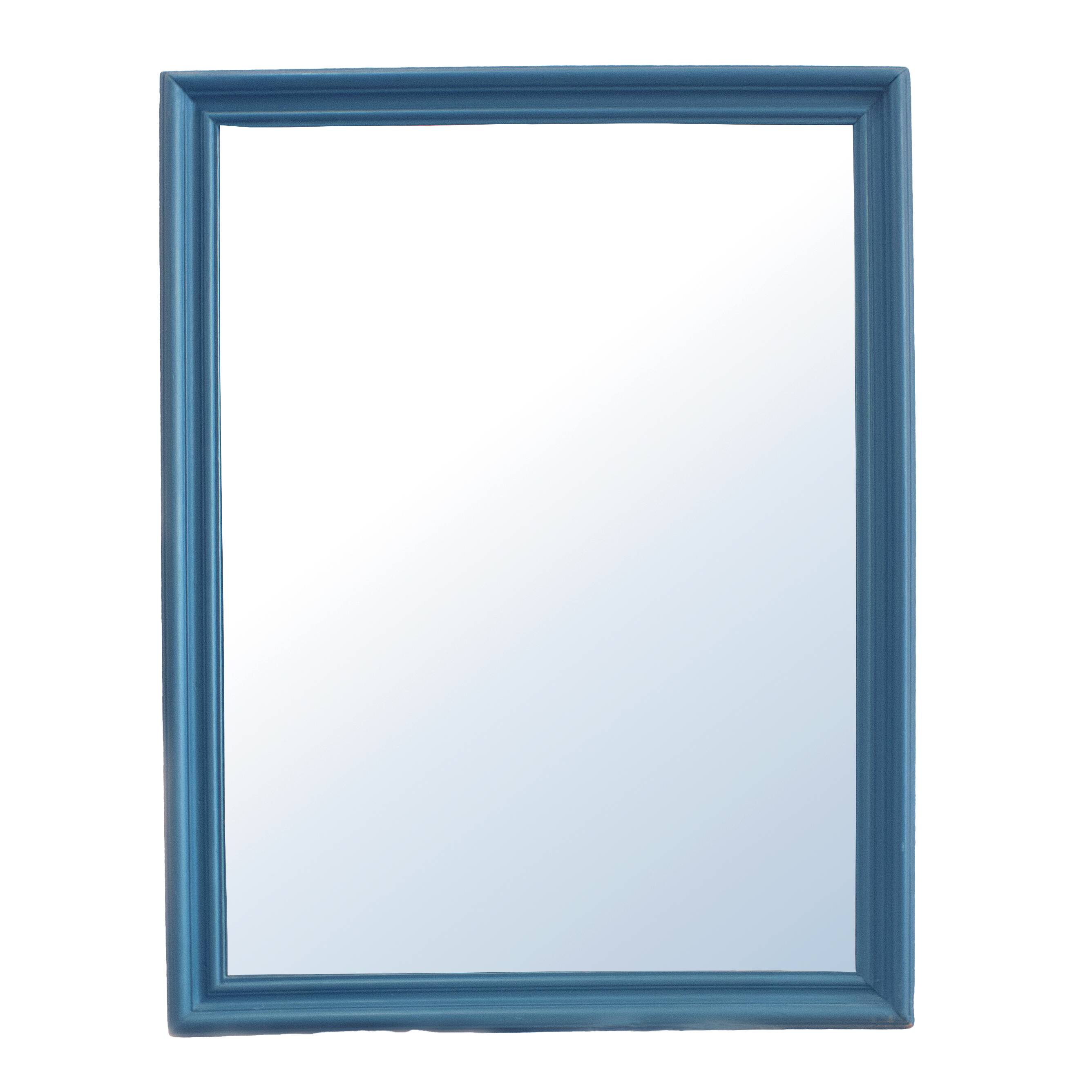 Vintage Mirror In Blue Wooden Frame, Spain, 1950s