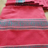 Vintage Basque tablecloth vermilion 170X140 and 5 towels