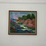 Swedish Oil on Canvas – “Autumn Landscape” by Ulf Tedenstig (1937–1999