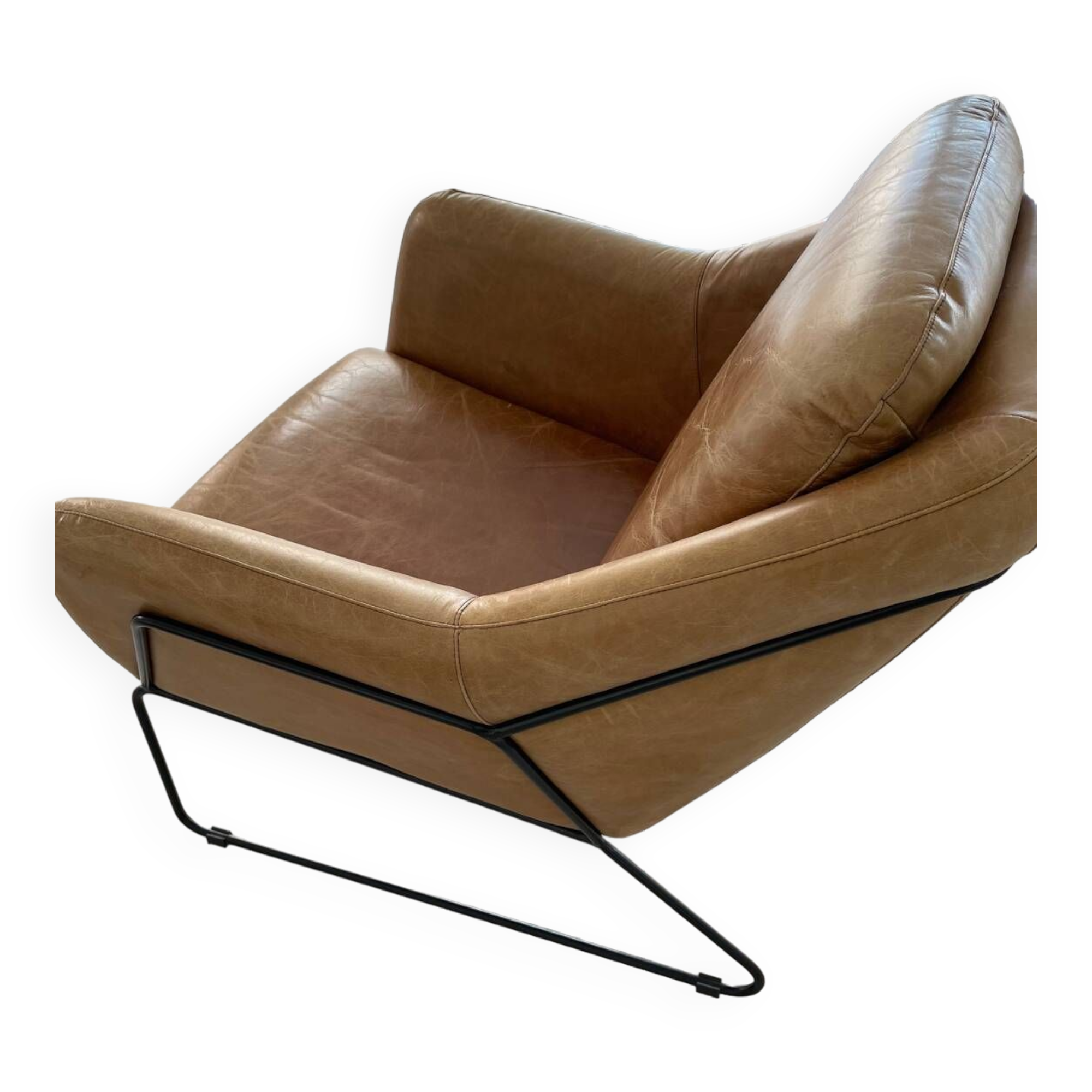 Majestic light brown leather armchair