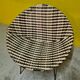 1960s Black and White Woven Round Bucket Chair