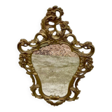 Miroir baroque en bois doré vintage ancien