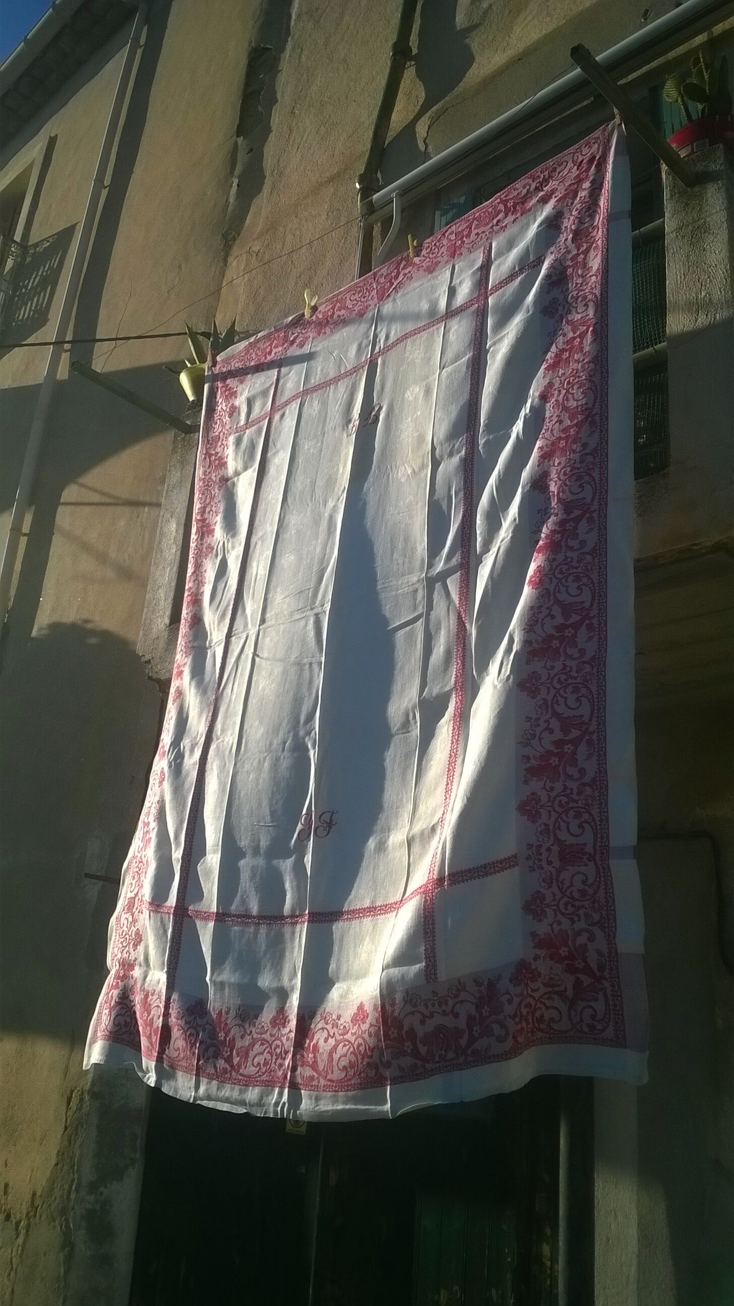 Vintage tablecloth "with monogram" 155 X 225 cm