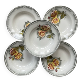 Set of 5 "Odile" plates Digoin Sarreguemines