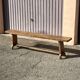 Solid wood bench, French artisanal craftsmanship.