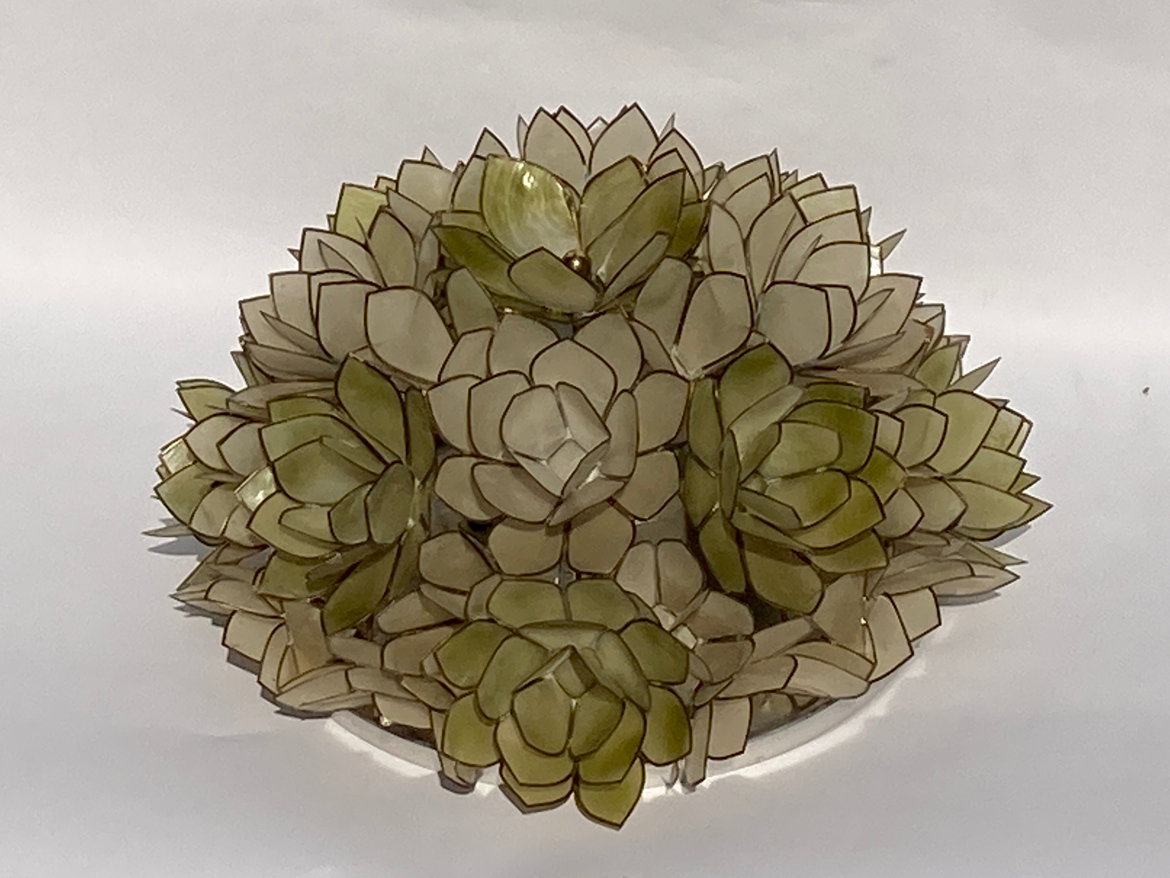 Capiz mother of pearl shell ceiling mount attributed to Rausch, Germany 1970s